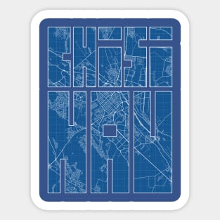 Chisinau, Moldova City Map Typography - Blueprint Sticker